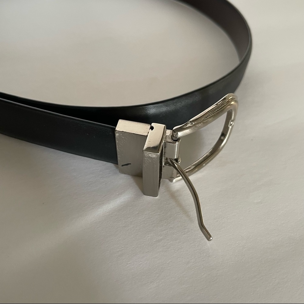 Black Coated Leather Belt Size L